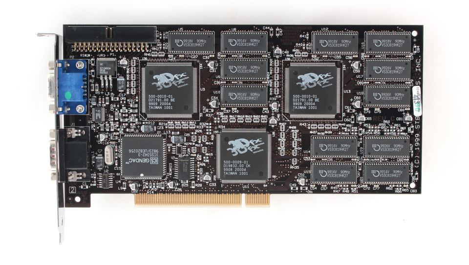 Representative STB Voodoo2 12 MB PCI board physical card, photographed from the front
