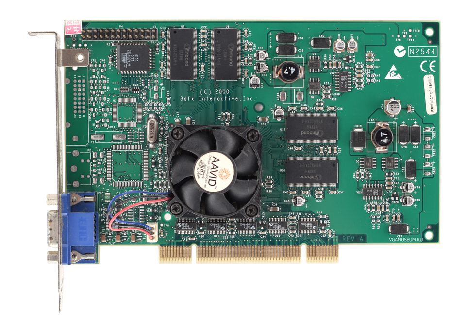 Representative 3dfx Voodoo4 4500 PCI 32 MB board physical card, photographed from the front