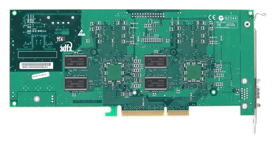 Rear view of 3dfx Voodoo 5 5500 AGP board