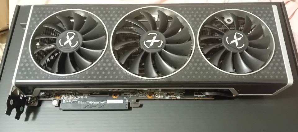 Representative XFX Radeon RX 6750 XT board physical card, photographed from the front