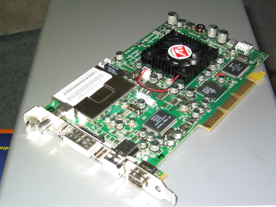 Representative ATI All-In-Wonder Radeon 8500DV AGP board physical card, photographed from the front