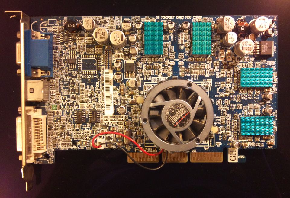 Representative Hercules 3D Prophet 9000 Pro physical card, photographed from the front