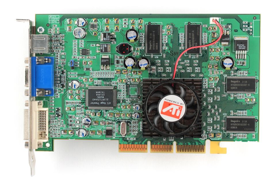 Representative ATI Radeon 9100 board physical card, photographed from the front
