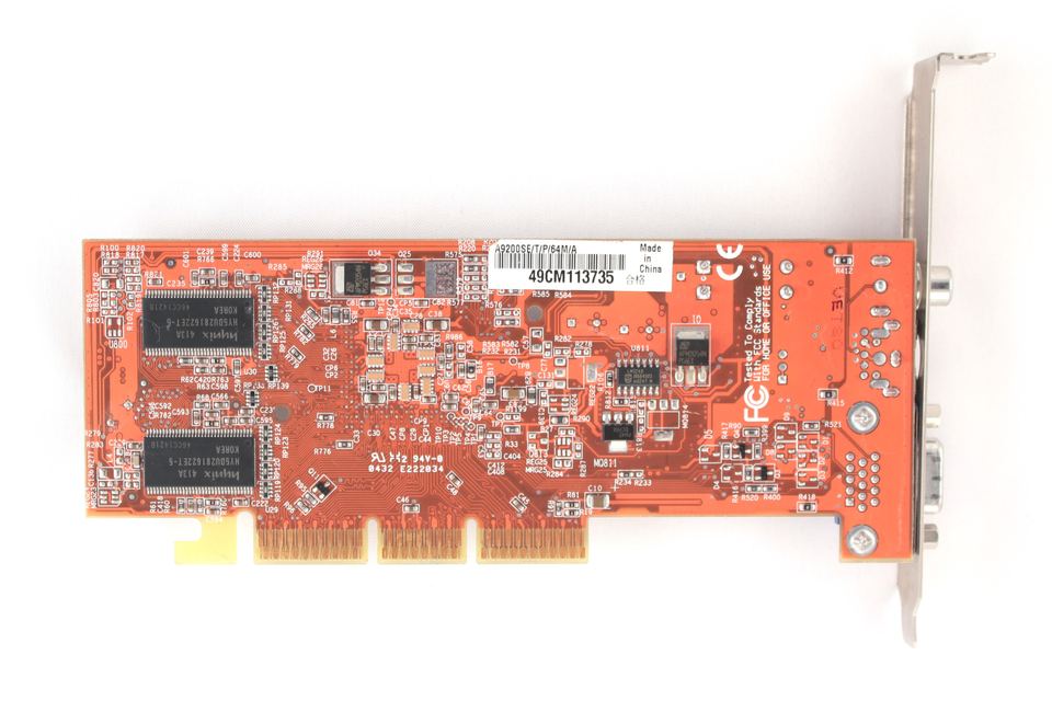 Rear view of ATI Radeon 9200SE board