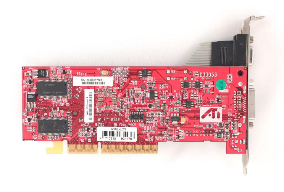 Rear view of ATI Radeon 9550 board