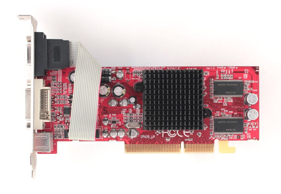 Representative ATI Radeon 9550 board physical card, photographed from the front