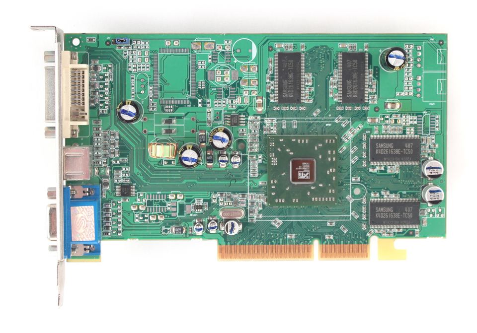 Exposed board of ATI Radeon 9600 board