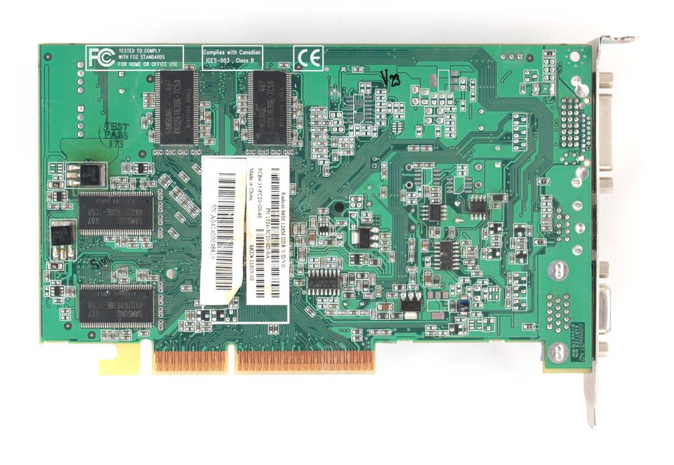 Rear view of ATI Radeon 9600 board