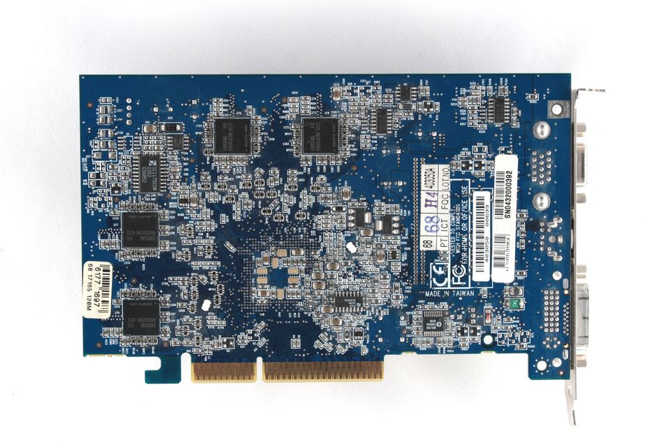 Rear view of ATI Radeon 9600 Pro board
