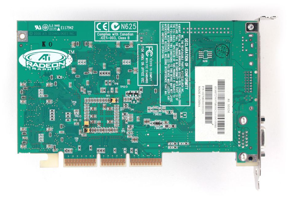 Rear view of ATI Radeon SDR board