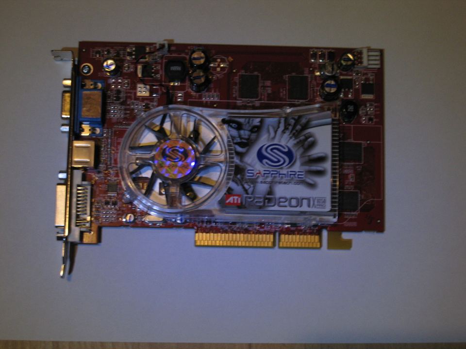 Representative Sapphire Radeon X1650 PRO AGP physical card, photographed from the front