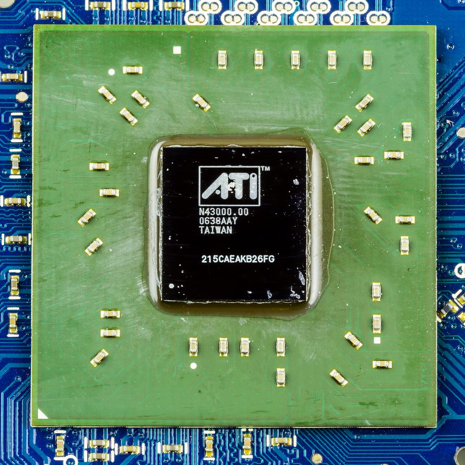 Representative ATI Radeon X1650 Pro GPU package physical card, photographed from the front