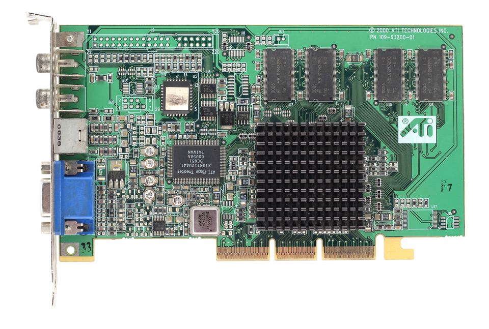 Representative ATI Rage 128 Pro board physical card, photographed from the front