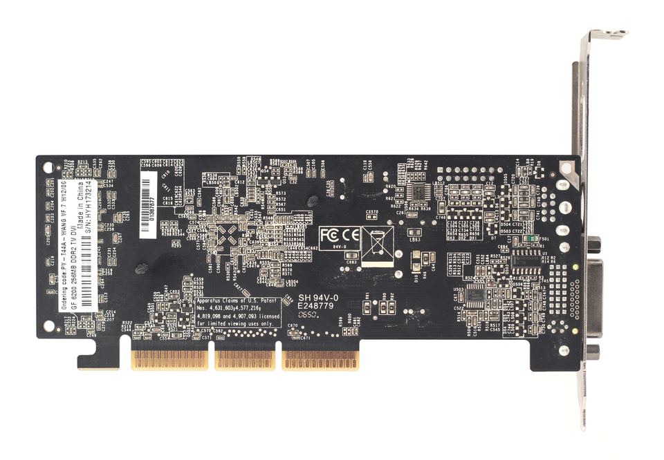Rear view of nVidia GeForce 6200 board