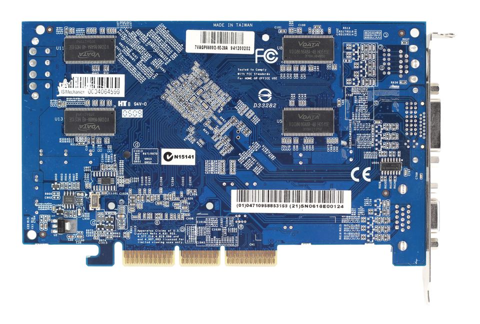 Rear view of nVidia GeForce 6600 AGP board