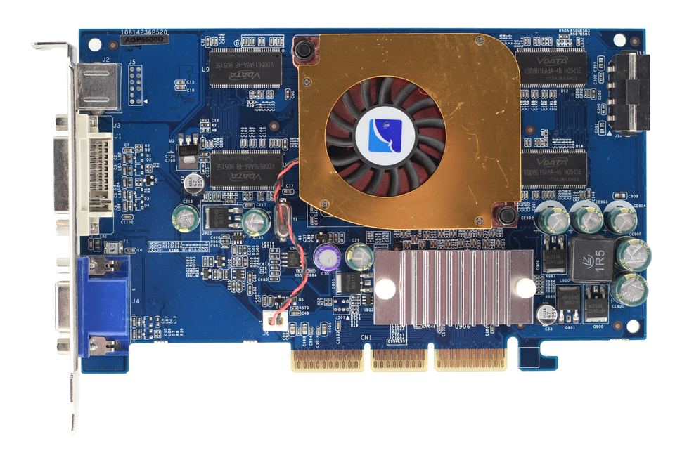 Front view of nVidia GeForce 6600 AGP board