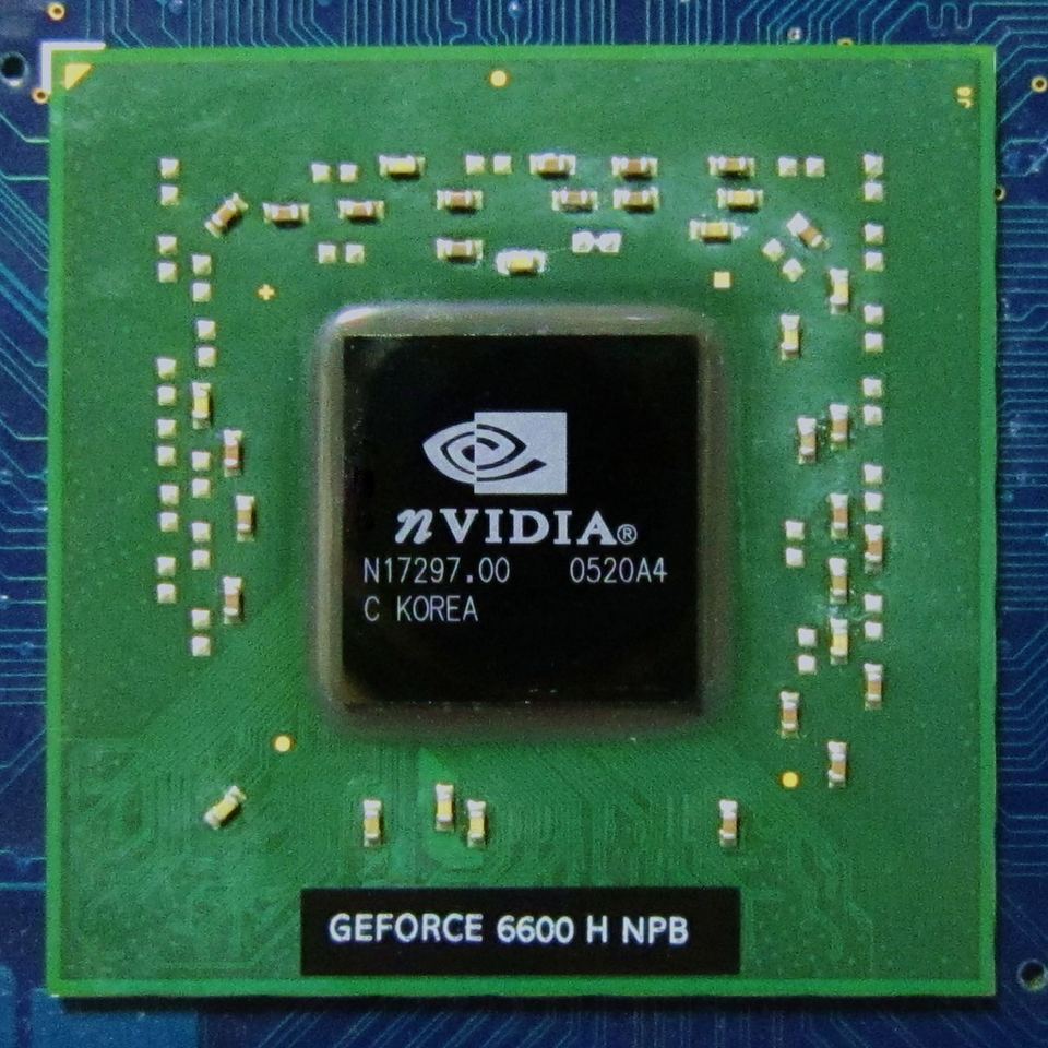 Representative NVIDIA GeForce 6600 GPU package physical card, photographed from the front