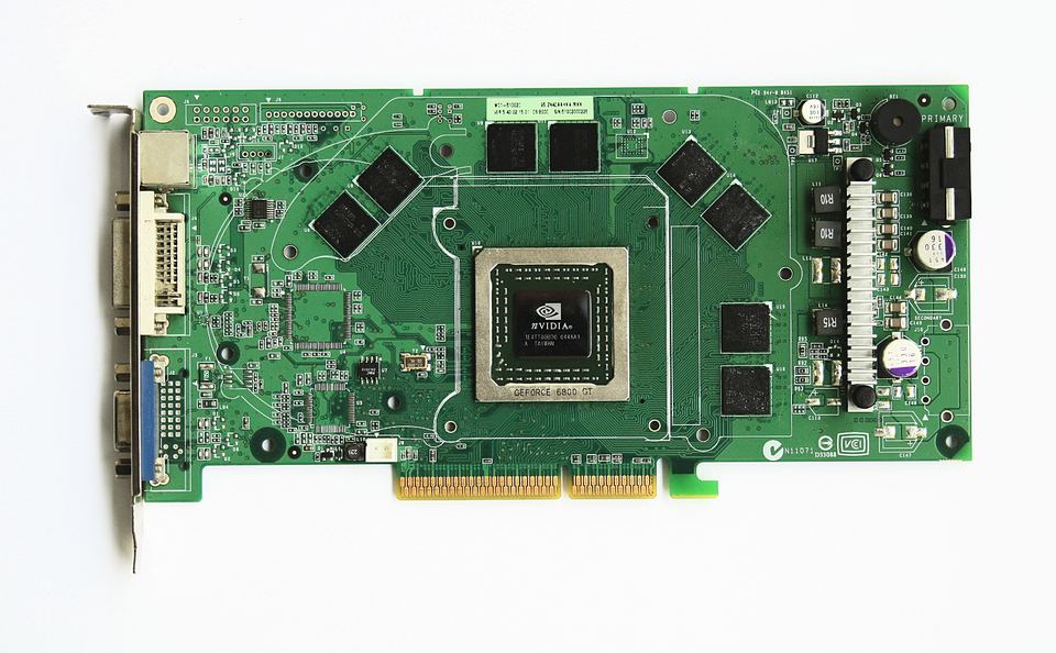 Representative NVIDIA GeForce 6800 GT AGP board without heatsink physical card, photographed from the front
