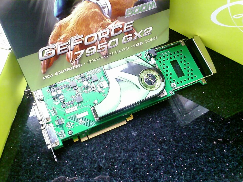 Representative NVIDIA GeForce 7950 GX2 physical card, photographed from the front