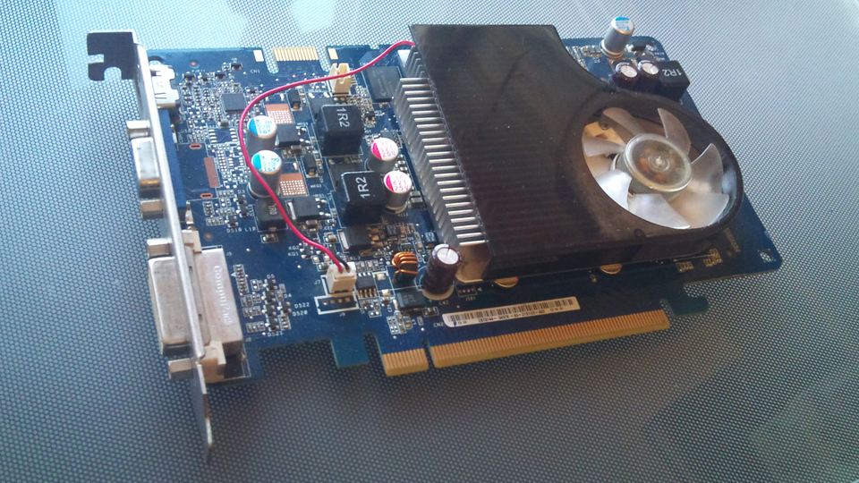 Representative HP GeForce 9600 GS OEM 768 MB DDR2 board physical card, photographed from the front