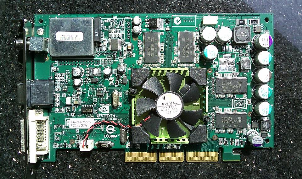 Representative NVIDIA Personal Cinema GeForce FX 5600 engineering sample physical card, photographed from the front