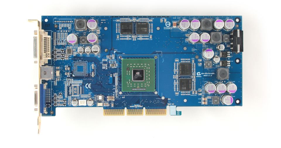 Exposed front of nVidia GeForce FX5700 Ultra board