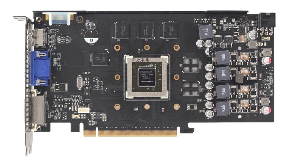 Exposed board of nVidia GeForce GTS450 board