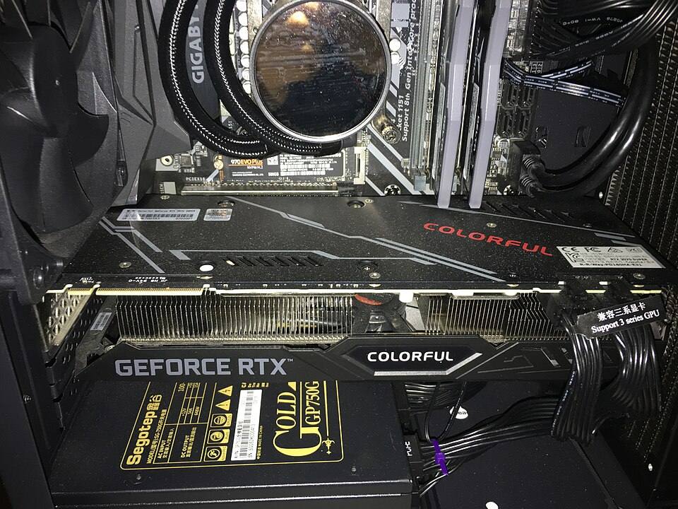 Representative Colorful GeForce RTX 2070 SUPER installed in a PC physical card, photographed from the front