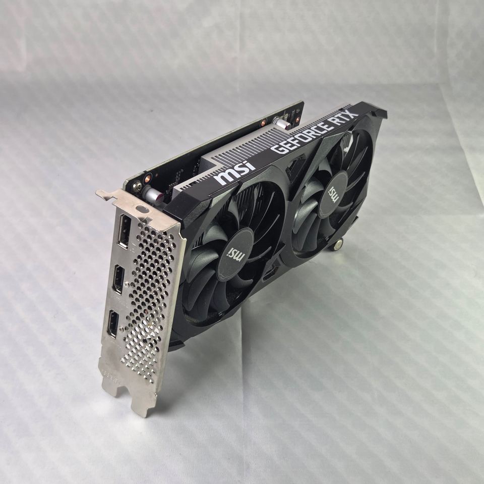 Representative MSI GeForce RTX 3050 Ventus 2X E 6G OC board physical card, photographed from the front