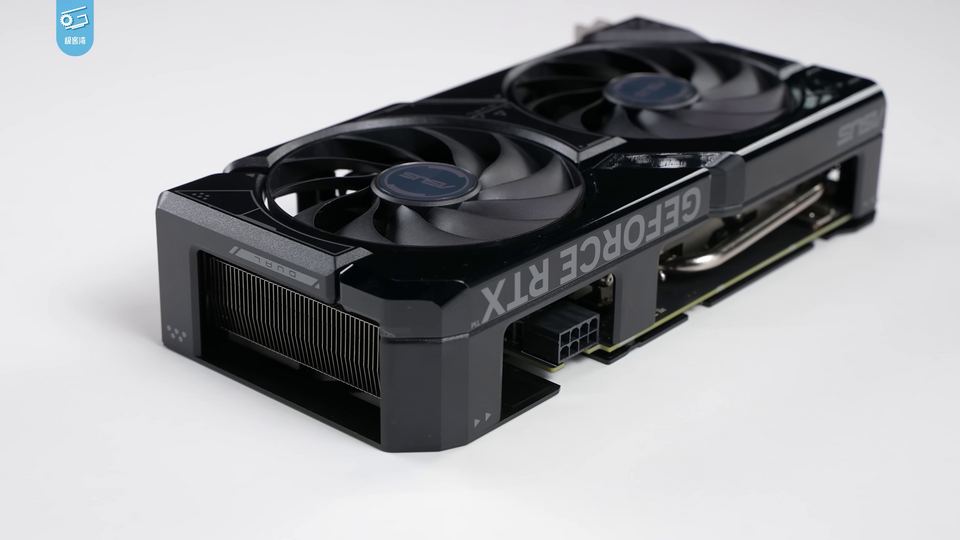Representative GeForce RTX 4060 partner board in a review frame physical card, photographed from the front