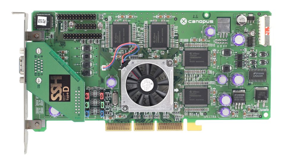 Representative nVidia GeForce 2 GTS board physical card, photographed from the front