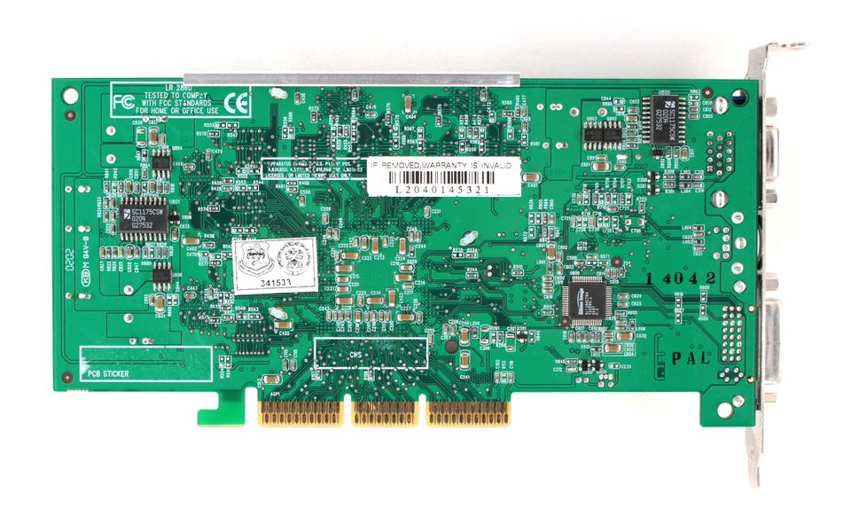 Rear view of nVidia GeForce 3 Ti 200 board