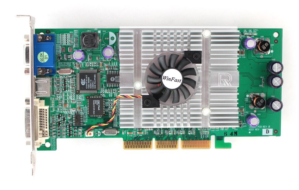 Representative nVidia GeForce 3 Ti 200 board physical card, photographed from the front