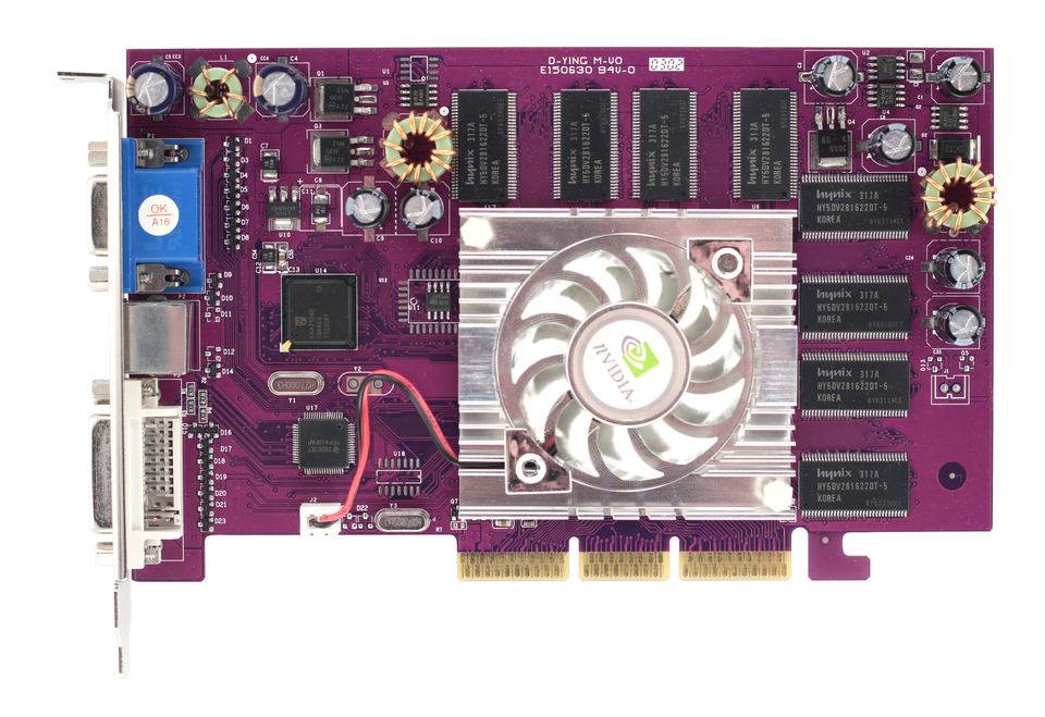 Representative D-Ying GeForce4 Ti 4200-8X physical card, photographed from the front