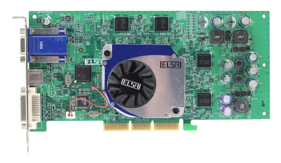 Representative ELSA Gladiac 728 (GeForce4 Ti 4800SE) physical card, photographed from the front