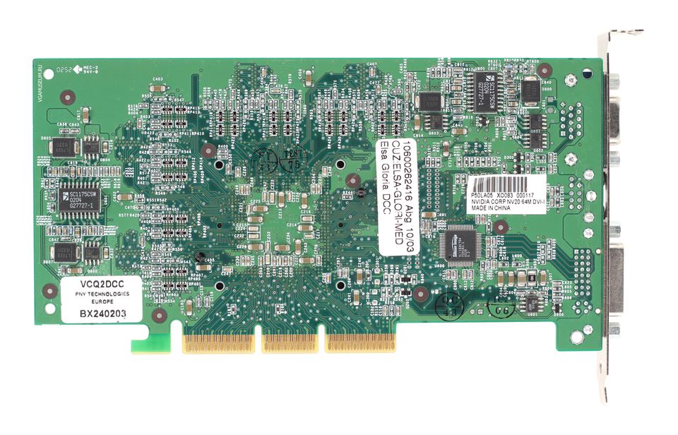 Rear view of nVidia Quadro DCC board