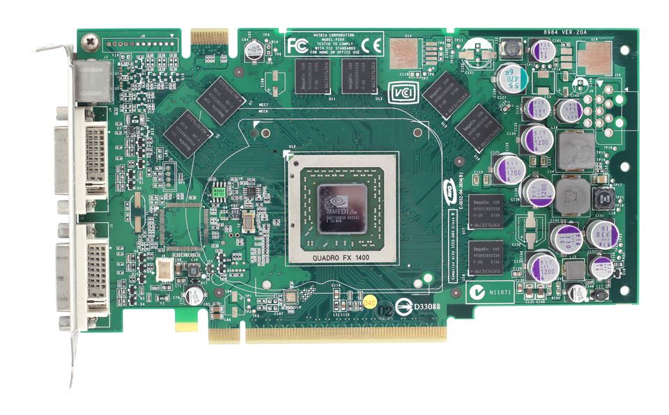 Exposed board of nVidia Quadro FX1400 board