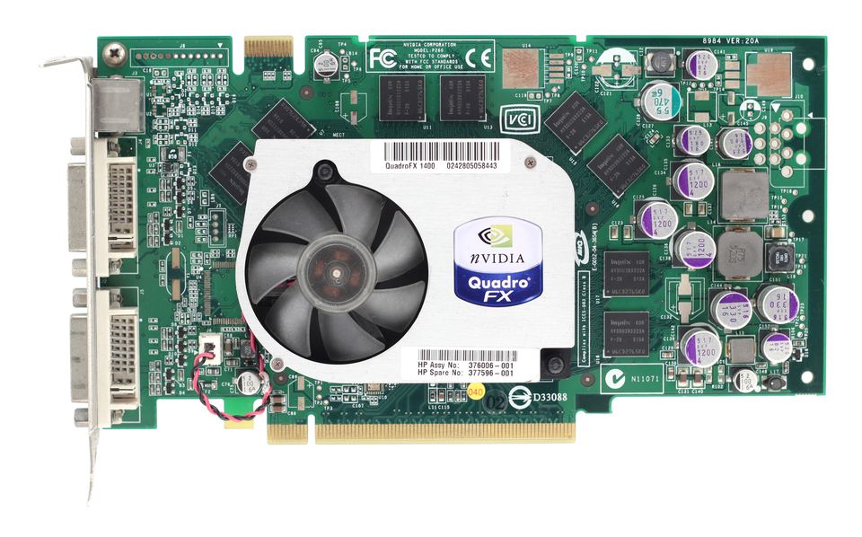 Representative nVidia Quadro FX1400 board physical card, photographed from the front