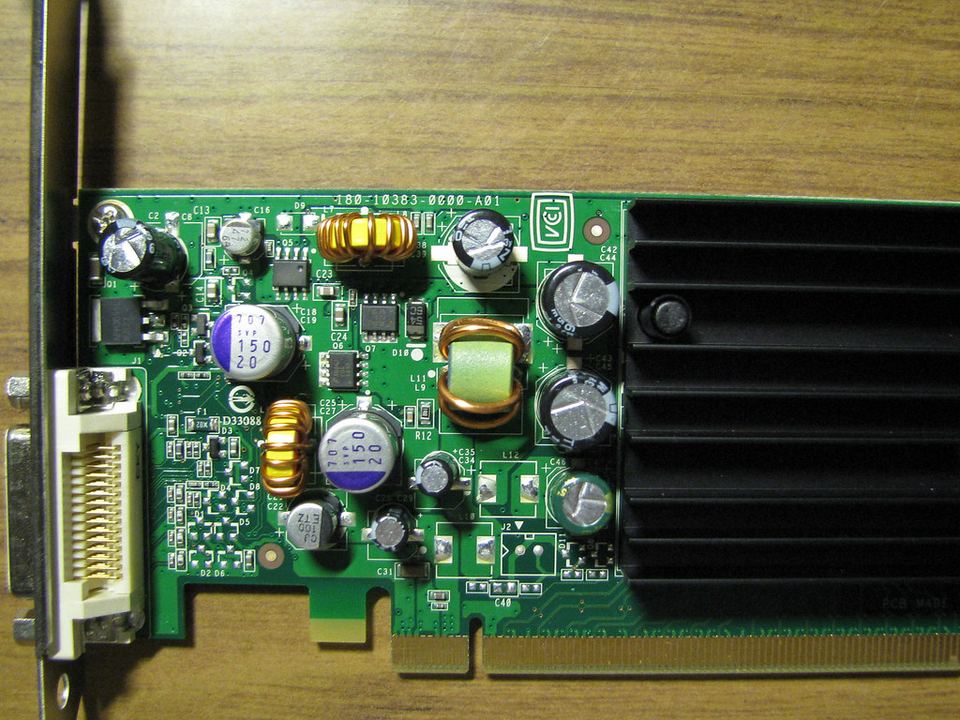 Representative NVIDIA Quadro NVS 285 PCI Express board physical card, photographed from the front