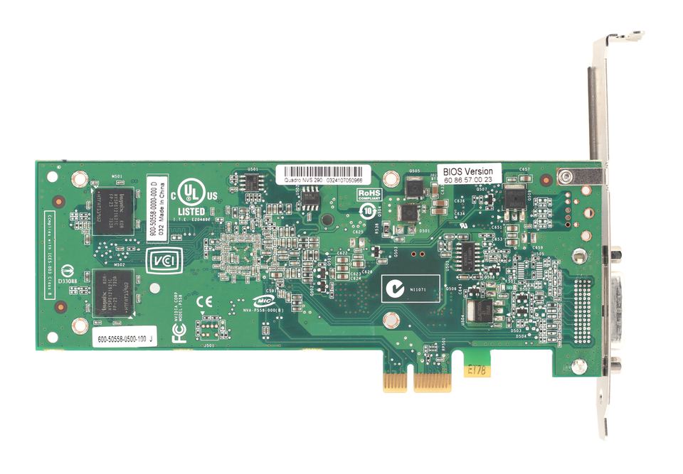 Rear view of nVidia Quadro NVS290 board