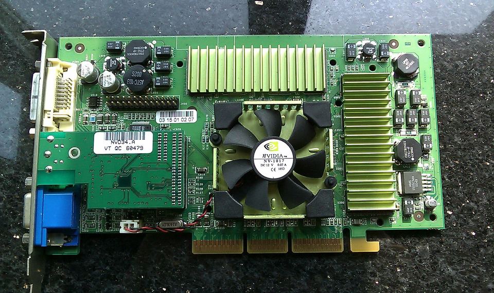 Representative ELSA GLoria III Quadro2 Pro AGP board physical card, photographed from the front
