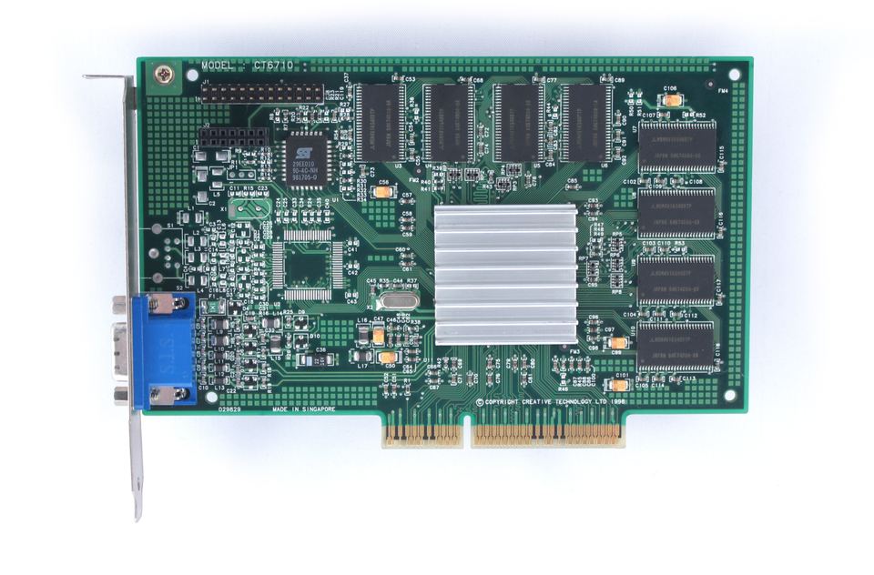 Representative nVidia RIVA TNT board physical card, photographed from the front