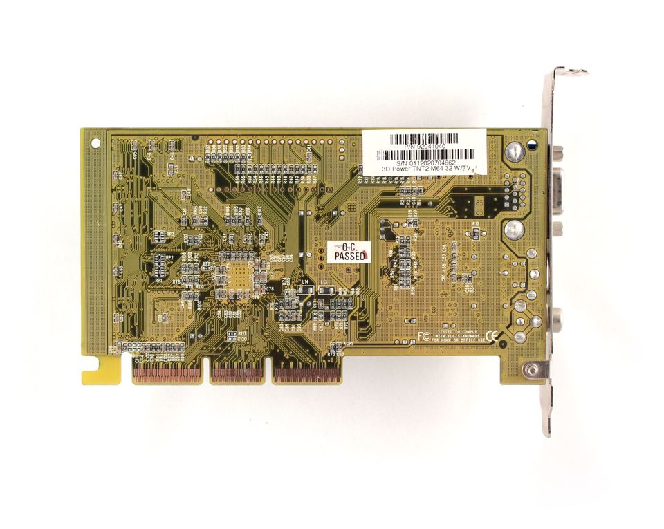Rear view of nVidia RIVA TNT2 M64 board