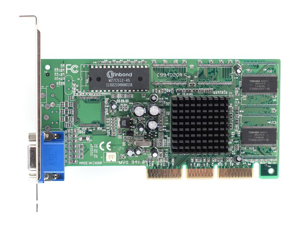 Representative nVidia RIVA TNT2 Pro board physical card, photographed from the front