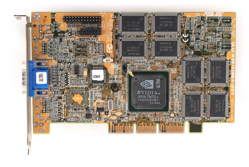 Exposed board of nVidia RIVA TNT2 Ultra board