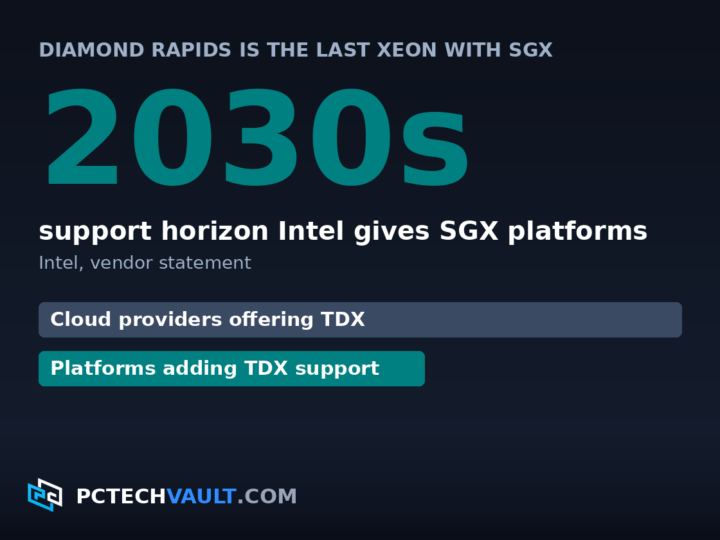 Diamond Rapids is the last Xeon with SGX: 2030s support horizon Intel gives SGX platforms (Intel, vendor statement)